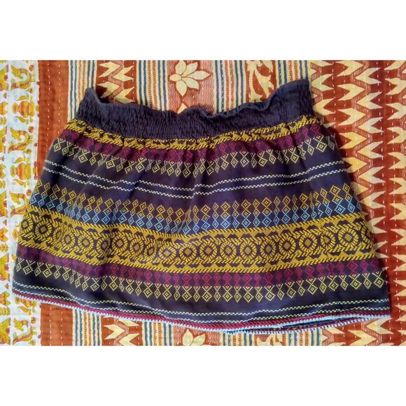 VTG Billabong Junior’s Multi-Color Aztec Print Mini Skirt Elastic Waist SZ M - Picture 2 of 6